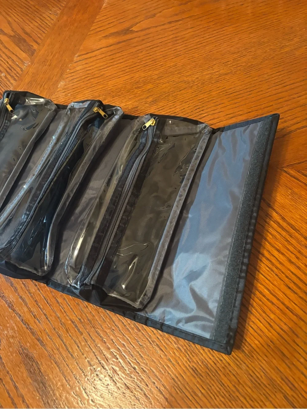Compact Black Travel Organizer Tote with Top Handles